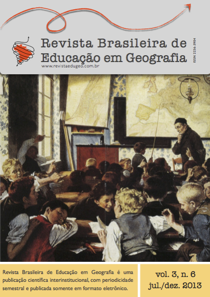 					Visualizar v. 3 n. 6 (2013): Revista Brasileira de Educação em Geografia - Dossiê "PAISAGENS INUNDADAS: experimentações escolares e(m) imagens"
				