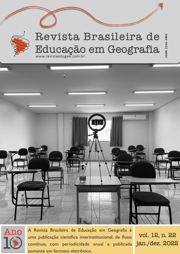 					Visualizar v. 12 n. 22 (2022): Revista Brasileira de Educação em Geografia
				