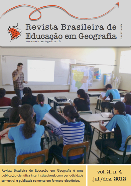 					Visualizar v. 2 n. 4 (2012): Revista Brasileira de Educação em Geografia
				
